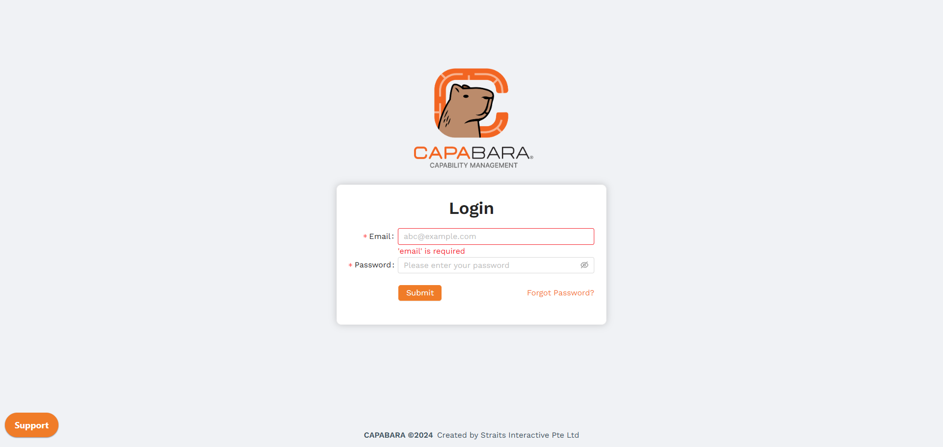 Capabara record details screen