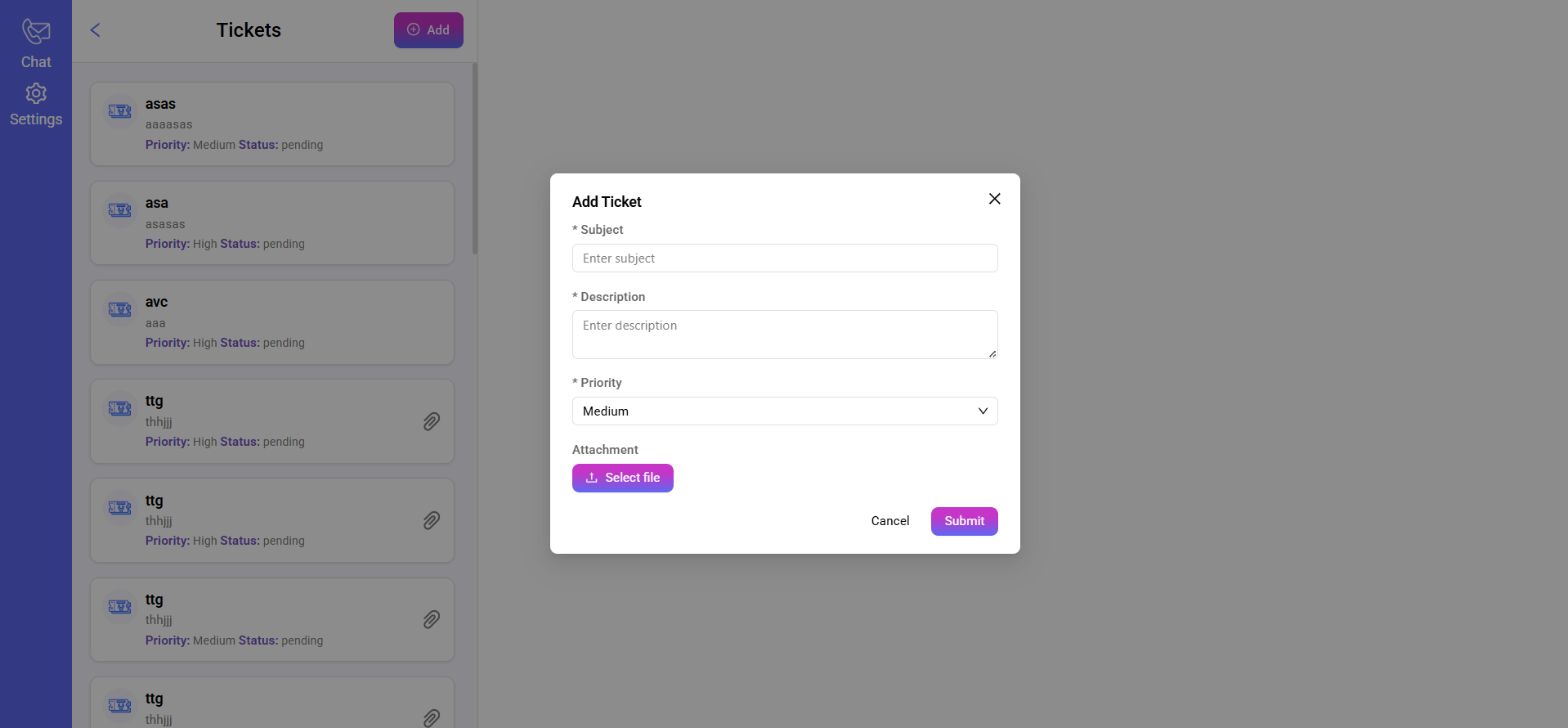eFone application screen