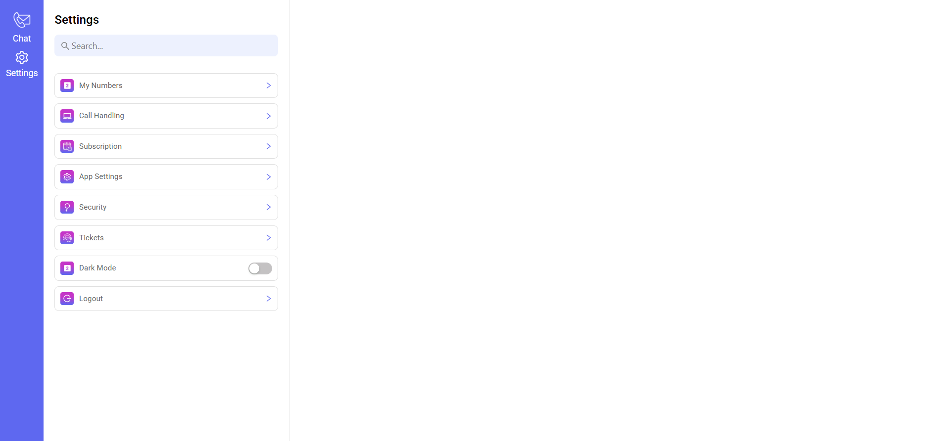 eFone application screen